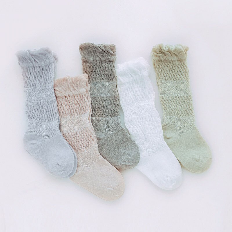 Summer Newborn Baby Socks Breathable Mesh Baby Girl Boy Knee Long Socks Soft Infant Baby Knee High Socks Stocking Sokken