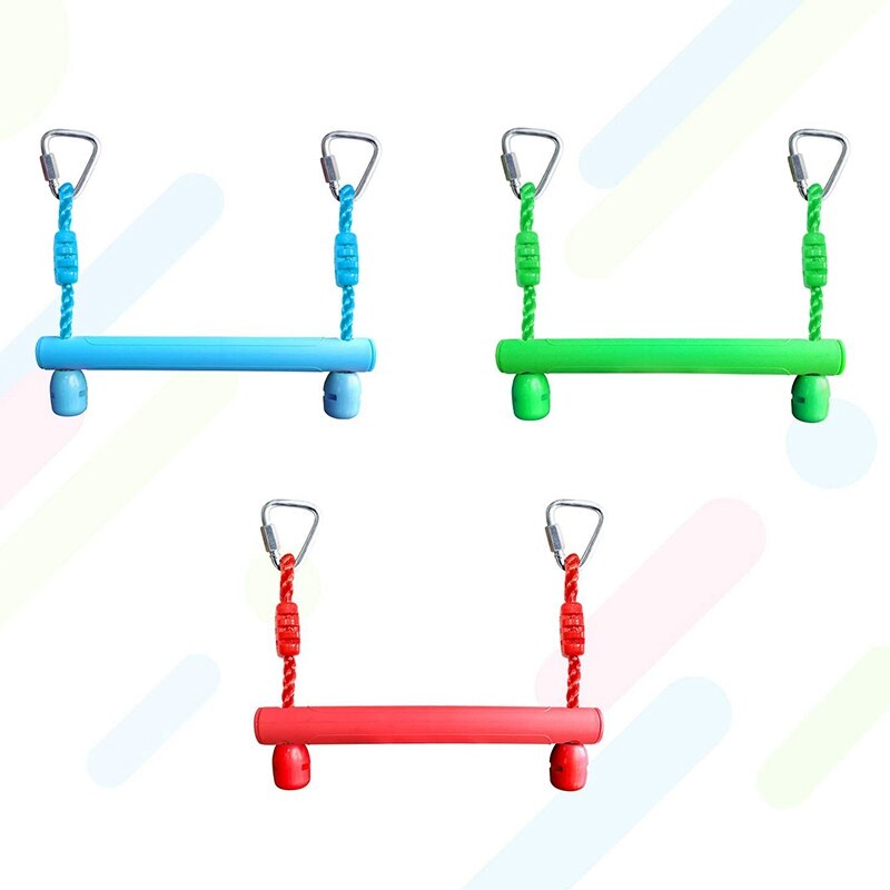 Kinderschommel binnen en buiten schommelringen schommelstok -3 stuks blauw, rood en groen pak