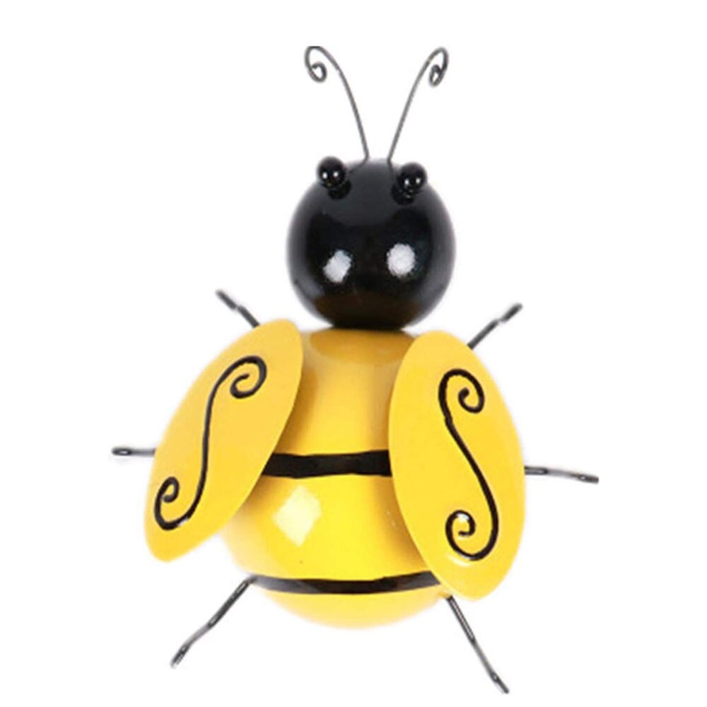 4 Metal Garden Bumble Bee Fence Wall Mounted Ornament Decorations
