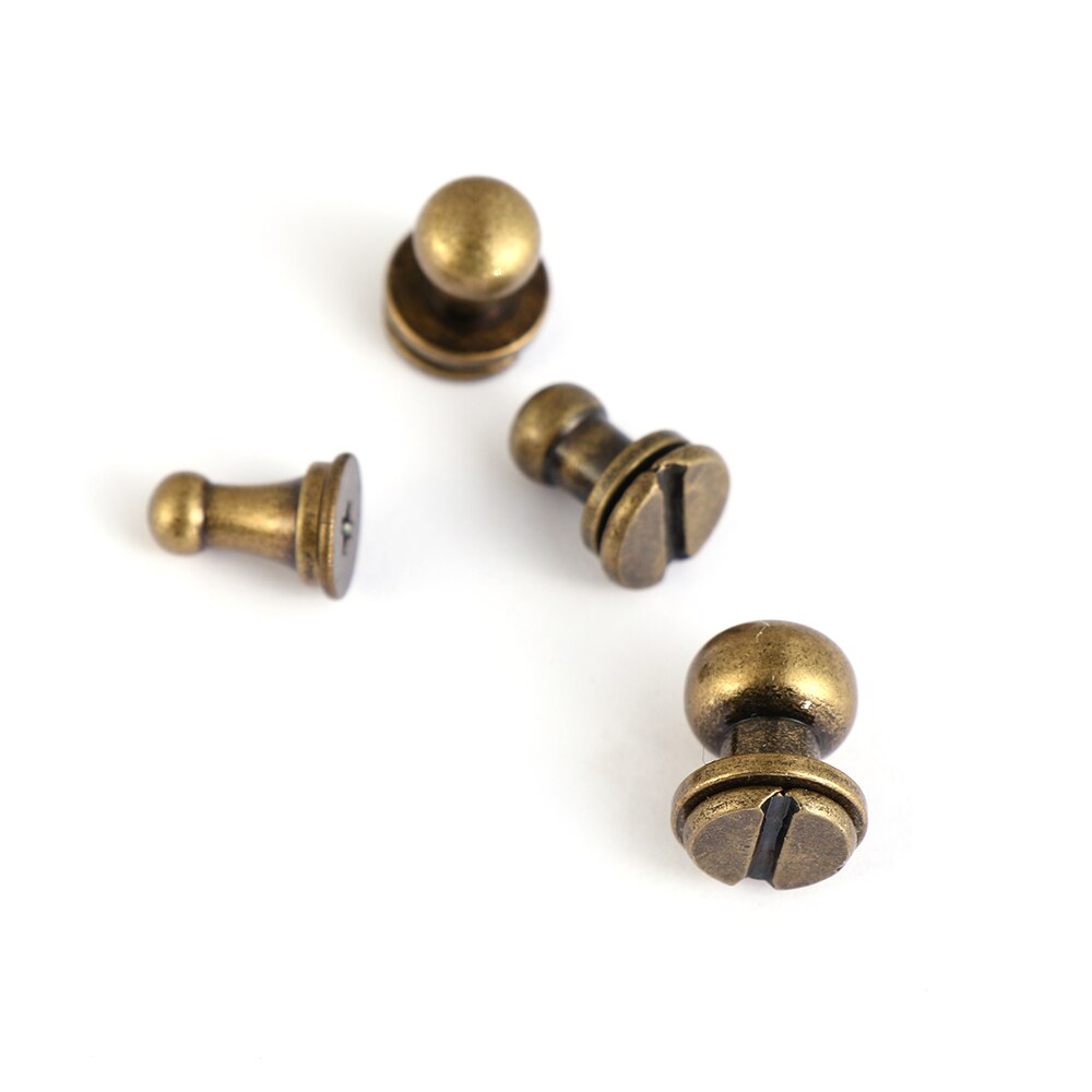10Pcs/Pack Monk Head Screws Leather Craft Belt Wallet Solid Brass Nail Rivets Screws Bags Tacks Clothes Accessories