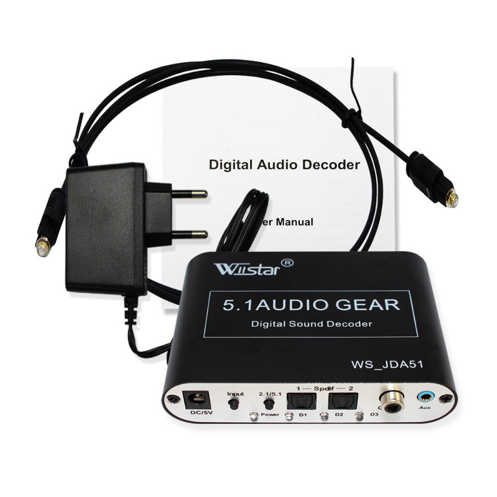 Wiistar 5.1 Digitale Audio Decoder SPDIF Coaxiale RCA DTS AC3 5.1 Analoge Decoder Converter Uitgang Adapter Surround geluid