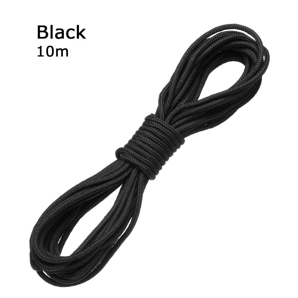 10m Used in The Jungle Clothes Drying Outdoor 4mm Braided Rope Lanyard Umbrella Rope: Black-10m