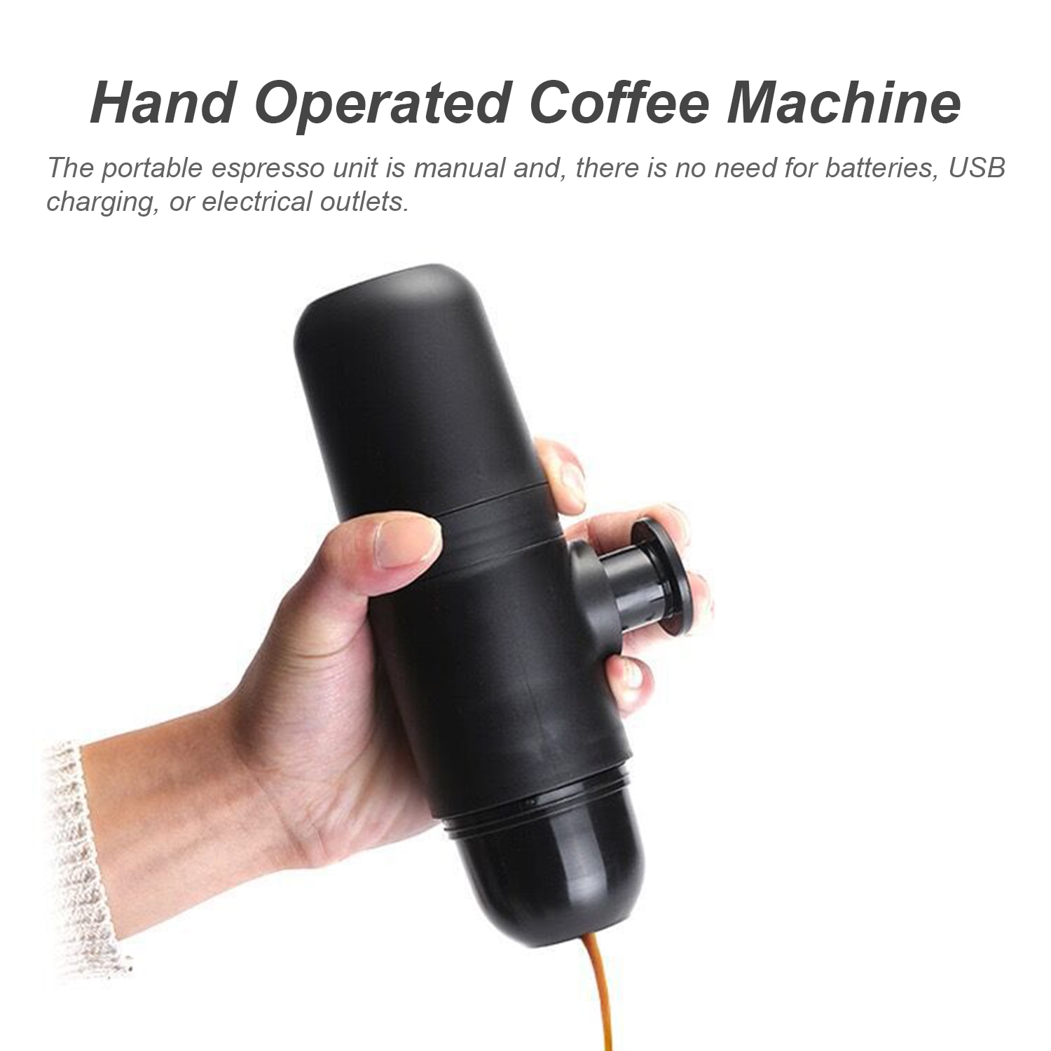 70ml manuel kaffemaskine mini bærbar malet kaffe espressomaskine håndbetjent kaffemaskine til campingvandring