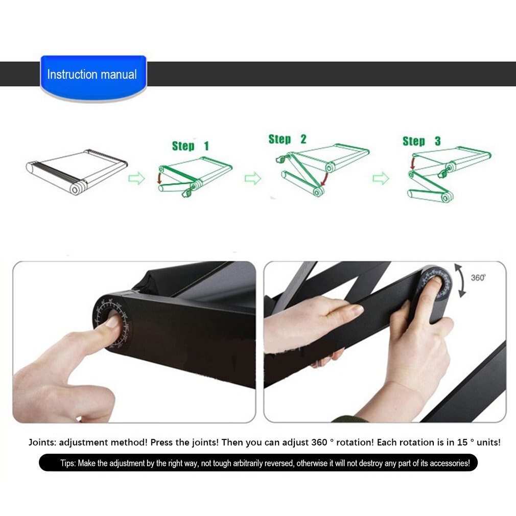 Aluminium Alloy Laptop Desk Folding Portable Laptop Table Notebook Desk Table Stand Bed Sofa Desk Tray Book Holder
