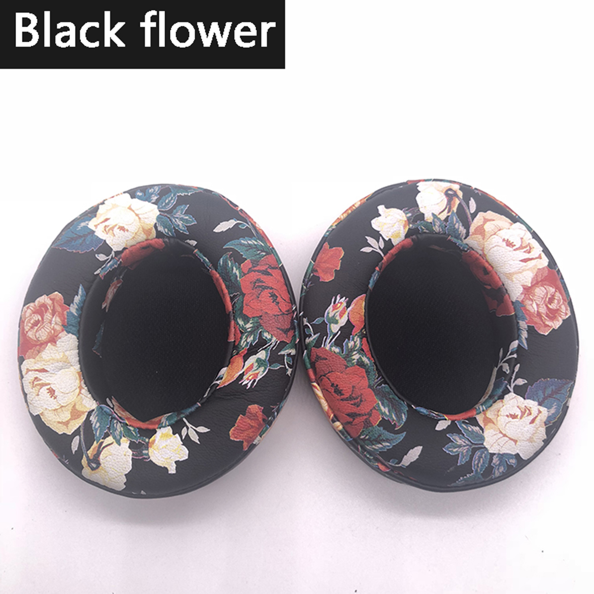 Replacement Earpads Cushions Ear pad for by Studio 2.0 Studio 3 B0500 B0501 Wireless Headset Wired headphones Repair Accessories: black flower