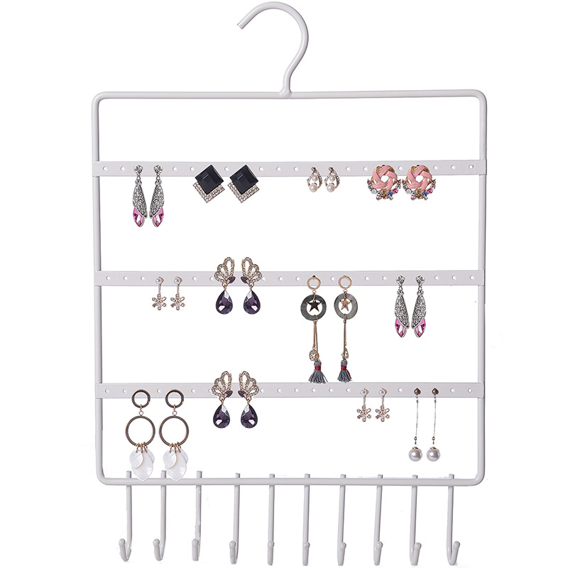Metal Earring Organizer Household Wall Hanging Necklace Rack Ear Clip Jewelry Display Rack Ear Stud Bracelet Holder