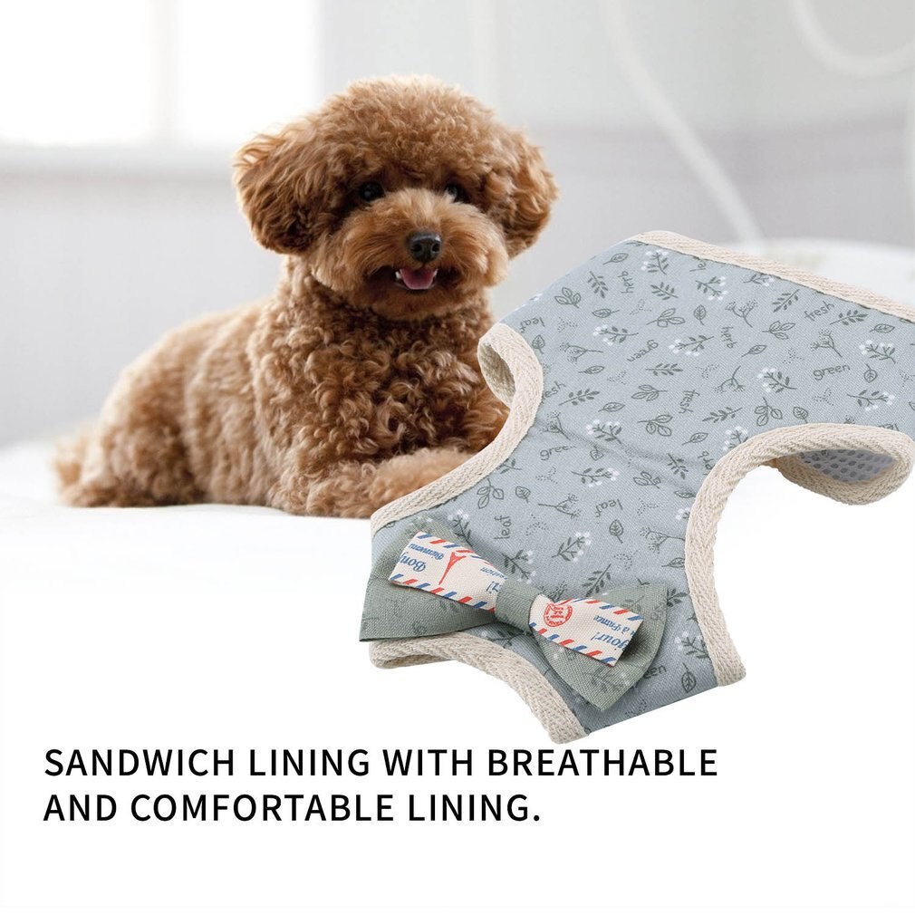 Pet Leash Bowknot Pet Chest Strap Vest Style Cat And Dog Leash Rope No Traction Dog Harness Breathable Mesh