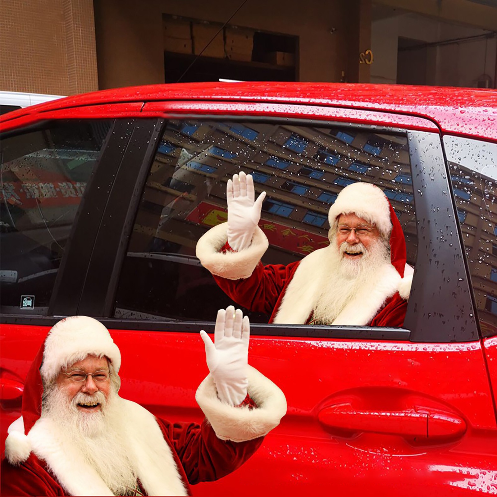 3D Kerstman Auto Achterruit Sticker Muur Vrolijk Kerstfeest Voorruit Decoraties Xmas Novelty Navidad Gelukkig Nieuwjaar