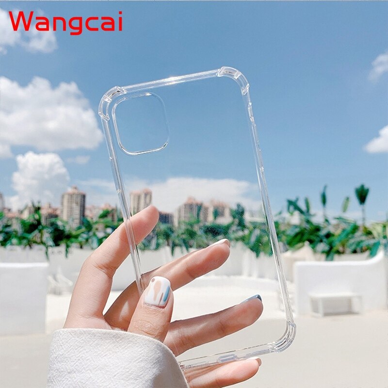 Airbag Transparent Case For Samsung Galaxy A01 Core A11 M11 M31 M21 M30S J120 J510 J6 J4 Plus Silicone TPU Anti-fall Phone Cover