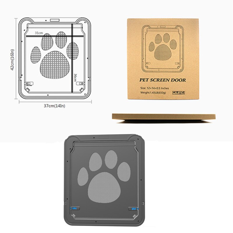 Multifunction Pet Magnetic Door Screen Innovative Gate Gauze Window Door For Dogs Cats Locking 42x37cm Pet Black Door For Pets