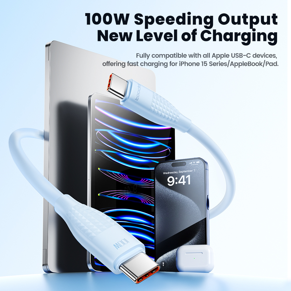 Toocki 100w usb c til type c-kabel hurtigladekabel datakabel til iphone 15 macbook huawei xiaomi poco samsung-kabel