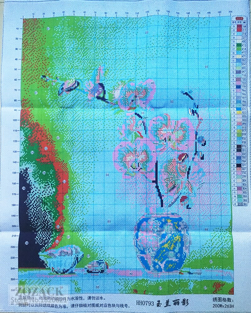 Needlework,Cross-stitch kits for embroidery Counting cross Butterfly Magnolia flowers patterns print canva chinese Cross Stitch