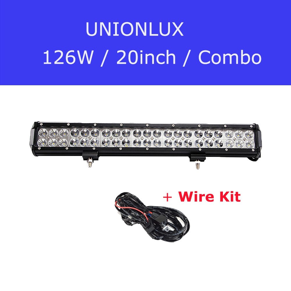18W 36W 72W 126W LED Work Light Bar Combo Off road 4" 12" 17" 20inch LED Bar for Truck Tractor ATV SUV 4X4 4WD Fog Driving Lamp: 20in 126W Wire
