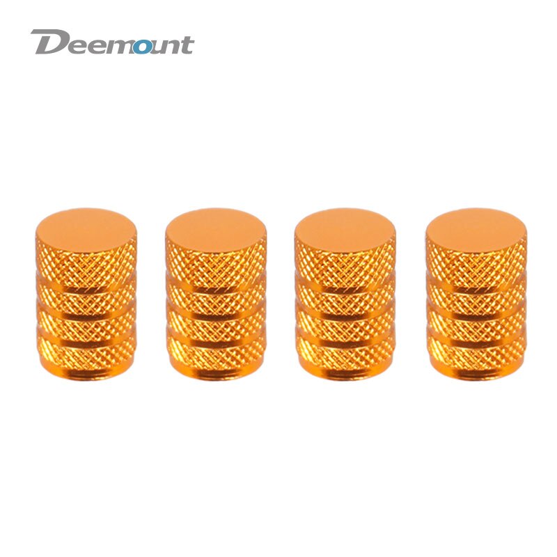 Bicicleta 4 pces schrader válvula tampão anodizado cnc cilindro-em forma de pneu bocal adaptador a/v tampa tampa ciclo válvula porca: Golden 4PCS