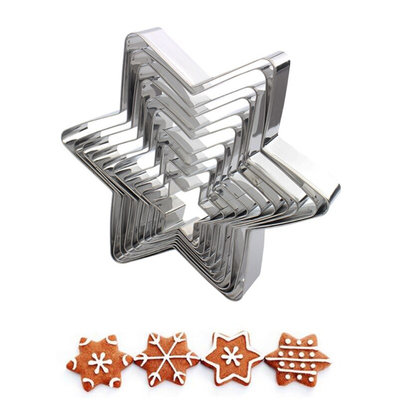 10Pcs Star Cookie Cutter Set Assorted Sizes Star Cookie Molds Stainless Steel Metal Six pointed Star Shapes Molds