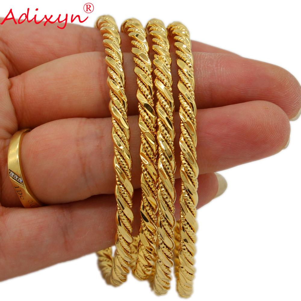 Adixyn luxe torsadé Bracelet couleur or Bracelet bijoux éthiopien africain dubaï dame fête de mariage N071038