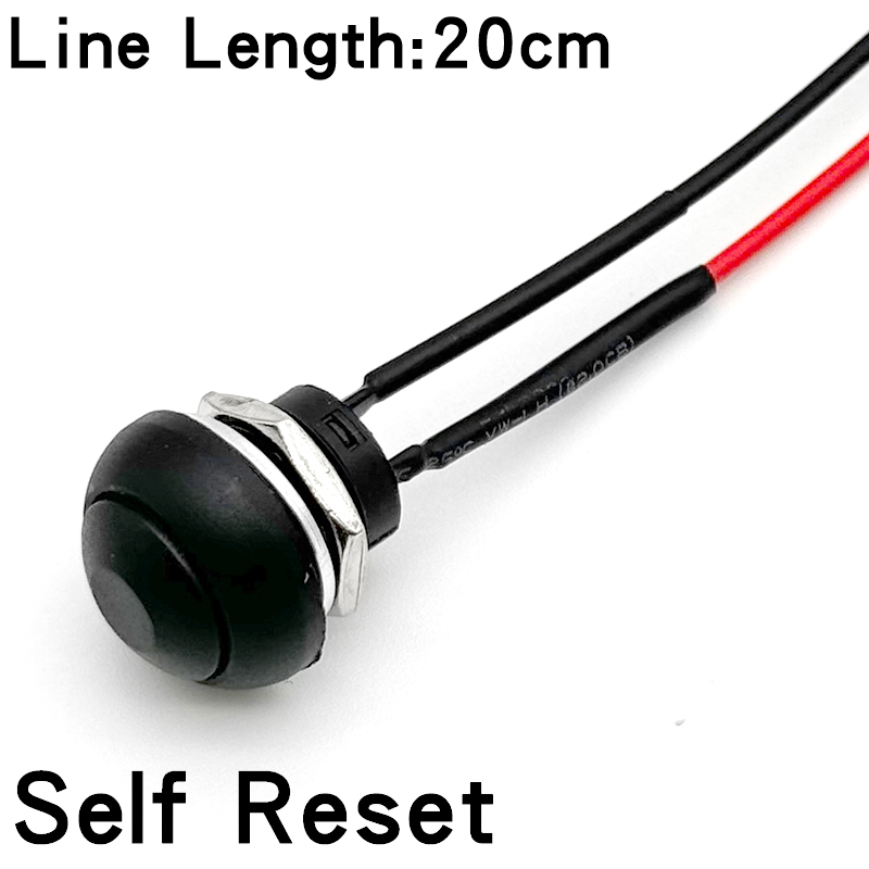 5/20/100PCS 12mm Momentary Push Button Switch ON OFF PBS-33B Self Reset Mini Round Switch With Wire 2Pin 1A DC12V
