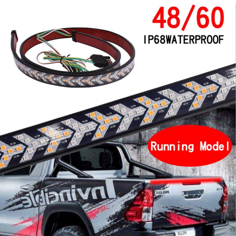 1pcs Dual-color Pickup Truck Tail Light Strip Bar With Steering Scanning Double Flashing Pickup Truck Light 6 Car Stickers