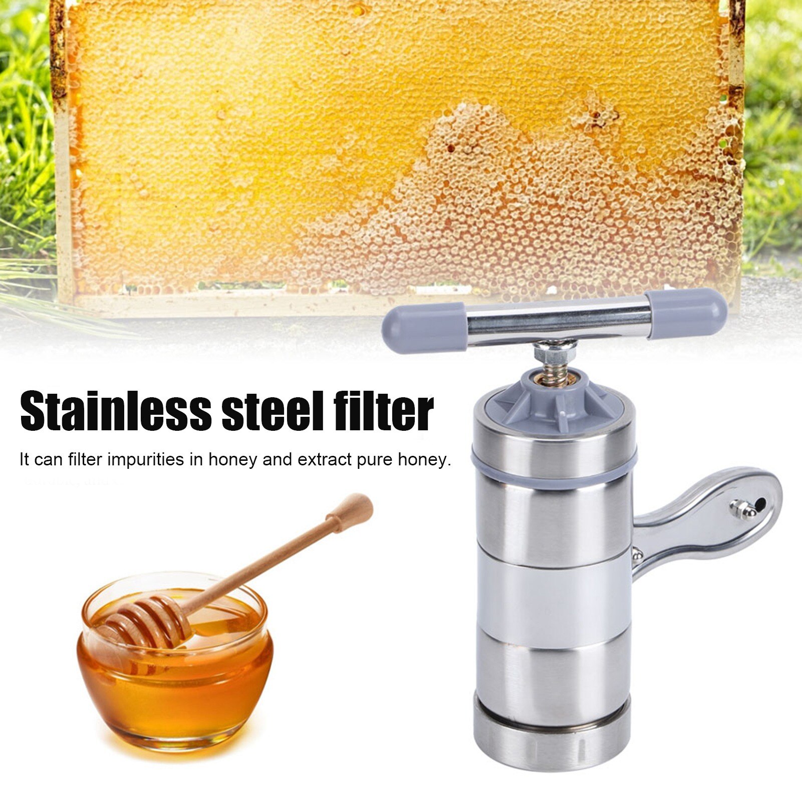 Mini extracteur de miel Portable pour l&#39;apiculture, en acier inoxydable, manuel, outil pour l&#39;apiculture, placage de cuivre