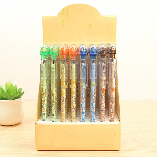 4 sztuk/zestaw nie-ostrzenie ołówek śliczne piśmienne piórnik z nadrukiem plastikowy ołówek uczeń szkoła materiały biurowe materiał Escolar: J-4szt losowy