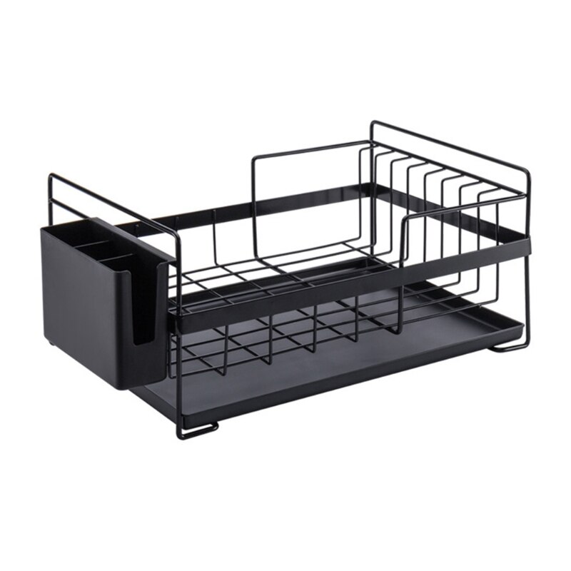 2-Tier Dish Drying Rack Stainless Steel Dish Rack with Drainboard Swivel Spout 72XF