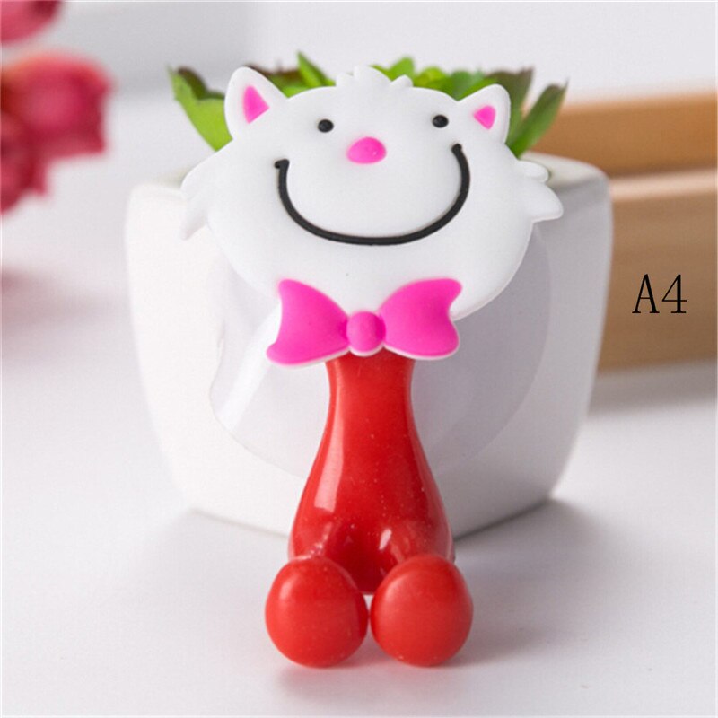 Sucker toothpaste toothbrush holder Baby Care Toothbrush Holder Hanging Baby Toothbrush Holders Cartoon Animal Shape Holder: A4