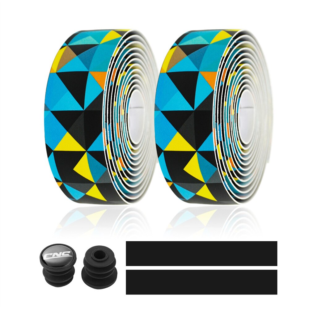 CHOOEE Bicycle Handlebar Tape Anti-Vibration Bike Tape Wrap Cycling Road Bike Handle Bar Tapes: Blue triangle