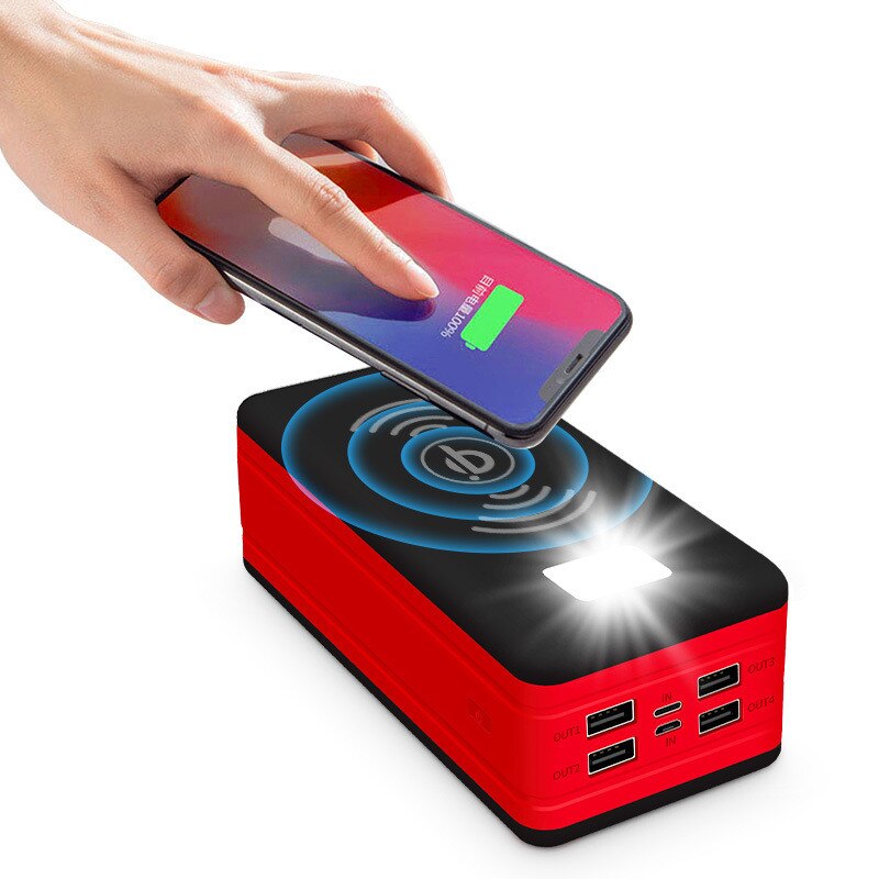 99000mAh Solar Power Bank bezprzewodowe szybkie ładowanie SOS LED Light przenośna ładowarka do telefonu zewnętrzna bateria do Xiaomi iPhone Samsung
