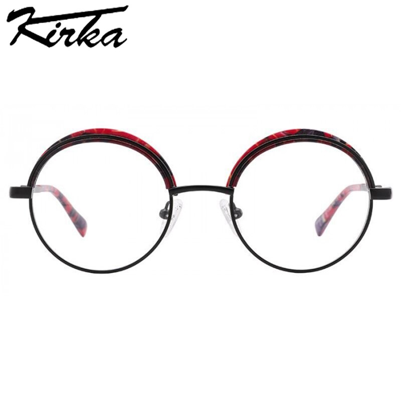 Kirka Runde Brille Rahmen handgefertigt Brillen Männer Jahrgang Frau Metall Gläser Computer Optik Frauen Photochrome Brillen Rahmen