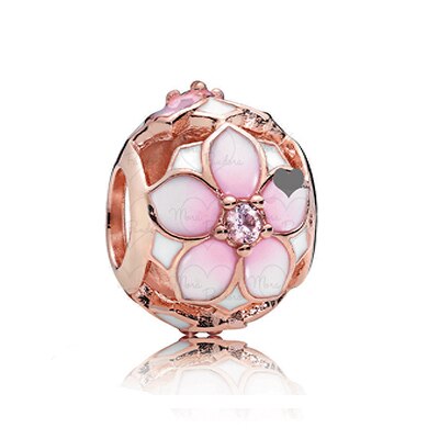 NUOVO 100% 925 Sterling Silver 1:1 Autentico Charm In Oro Rosa Margherite di Cuore-A Forma di Coniglio In Rilievo Clip di Sicurezza Della Catena di Sicurezza: Lavanda