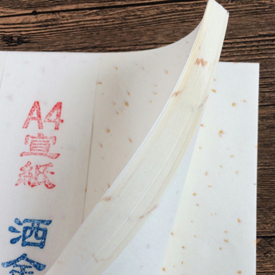 A3/a4 udskrivning rispapir med guldfolie kinesisk maleri kalligrafi xuan papirmaleri levering lærred