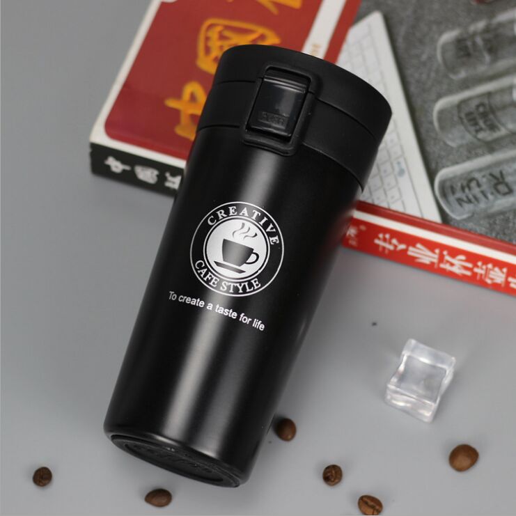 Thermos en acier inoxydable, tasse de voyage, pour le café ou le thé, premium, gobelets, flacon sous vide, bouteille d&#39;eau: Black