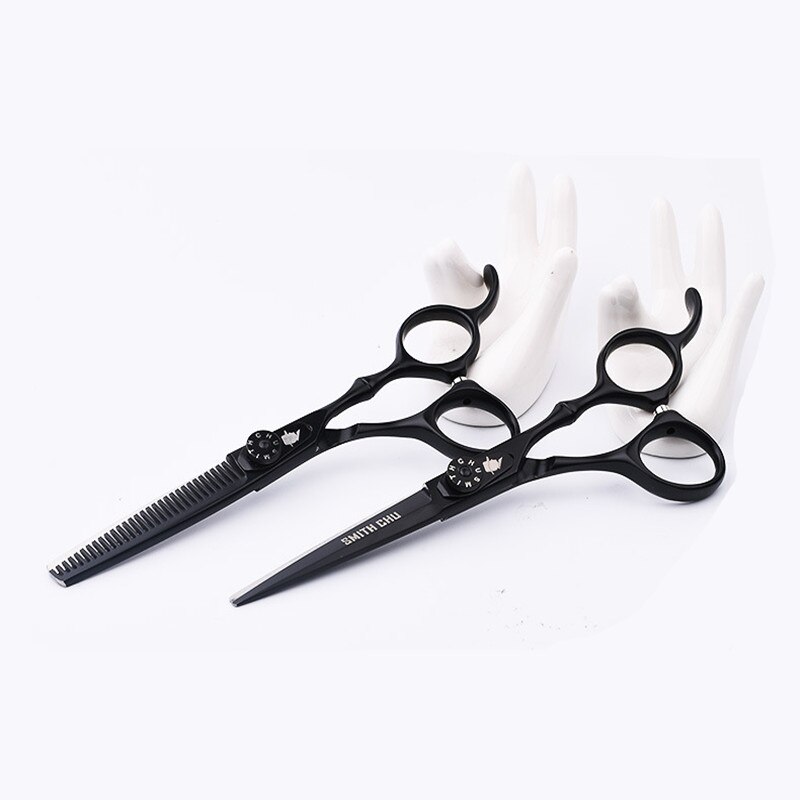 Smith Chu 6 Inch Kapper Winkel Cutting Schaar Dunner Schaar Set Professionele Schaar Kappers Schaar: 1 cut and 1 thin