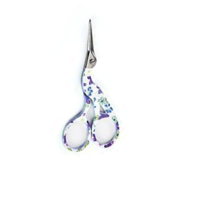 2 Size Stainless Steel Craft Scissors Handmade DIY Sewing Tools Zig Zag Fabric Scissors Pink Antique Stork Scissors: Small White purple f