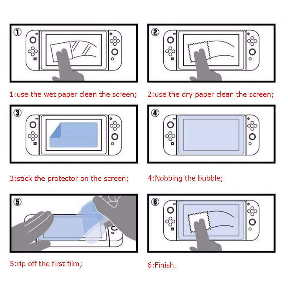 1 pièces verre trempé protecteur d'écran emballage commutateur Ultra clair Transparent Film pour animaux de compagnie protecteur d'écran pour Nintendo Switch