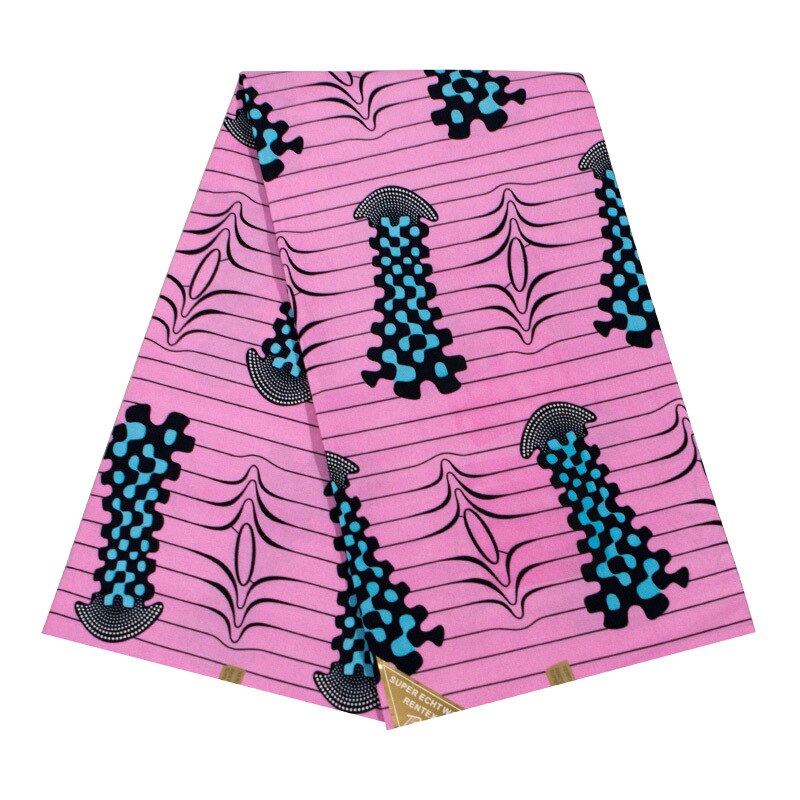 Pagne africain 100% Polyester, tissu imprimé rouge, 6Yards/Lot, Wax africain: pink