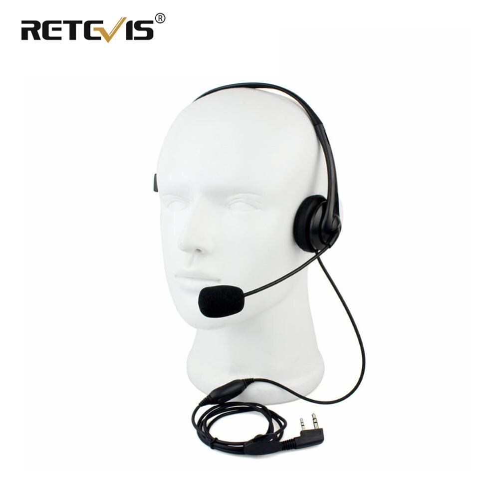 Retevis 2Pin Walkie Talkie Headset Sponge Earpad Earpiece with PPT Mic Accessories For Kenwood Baofeng UV-5R BF-888S H777 RT5R