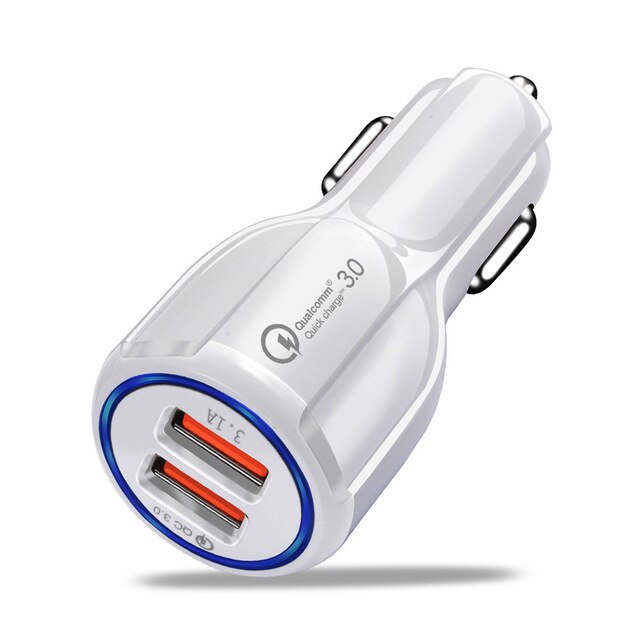 For Xiaomi Redmi K30 Note 8 Pro VIVO U20 Realme 5s Samsung Galaxy M30s Fast Charging USB Type C QC 3.0 Car Charger Adapter TypoC: White Adapter