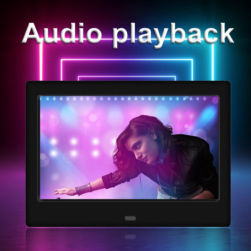 Cyfrowa Ramka na Zdjęcia 7" HD LED - Obsługa USB/MMC/SD/MS - 800x480 - Odtwarzacz MP3/Wideo - Budzik z Pilotem