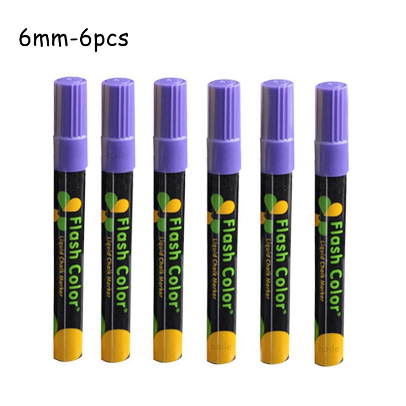 Haile 8Colors/lot Liquid Chalk Erasable Highlighter Art Graffiti Marker Pen For Glass Whiteboard LED Chalkboard Billboard Screen: light yellow