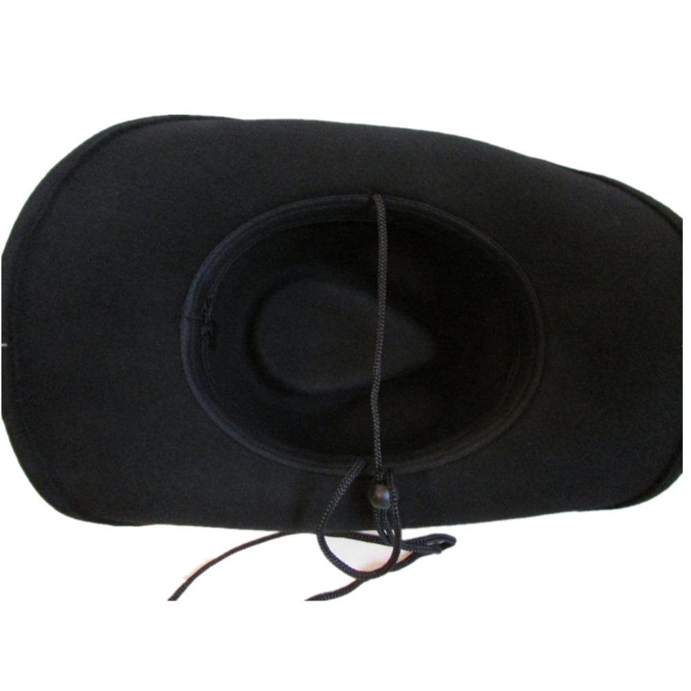 Unisex Classic Hondo Kroon Zwarte Wol Cowboy Hoed