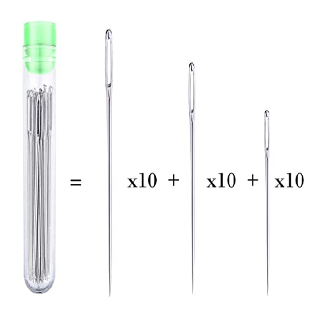 Zerodis 100Pcs Kruissteek Naalden, Metalen Naainaalden Borduurnaalden Stiknaalden Set met Opbergdoos (24