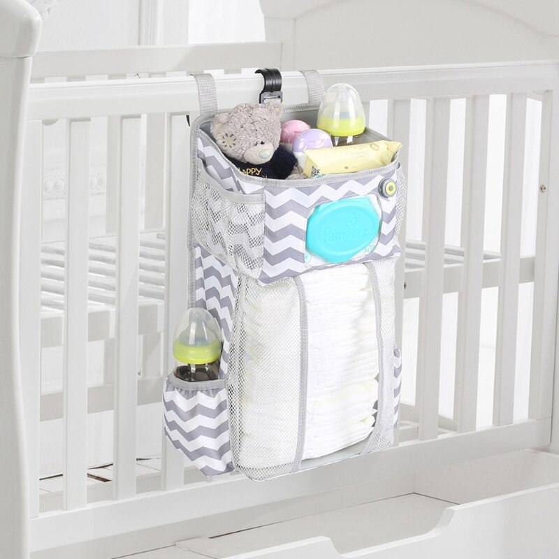 LED Nacht Licht BPA FREI Baby Lagerung Organizer Krippe Hängen Lagerung Tasche Caddie Organizer für Baby Bettwäsche einstellen Windel Lagerung tasche