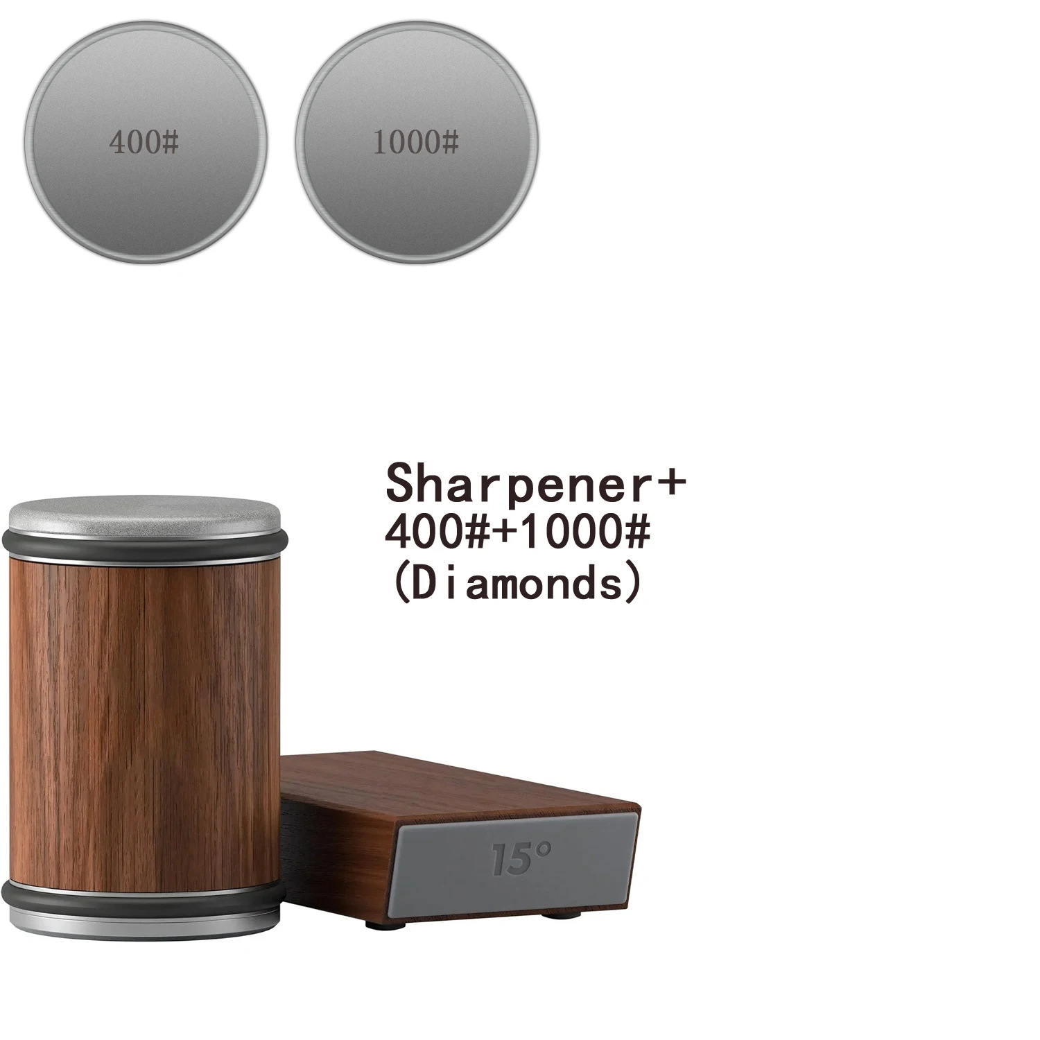 Rullande knivslipare magnetisk knivhållare diamantslipstenskit med 15 och 20 graders vinkelrulle kökstillbehör: Guld-