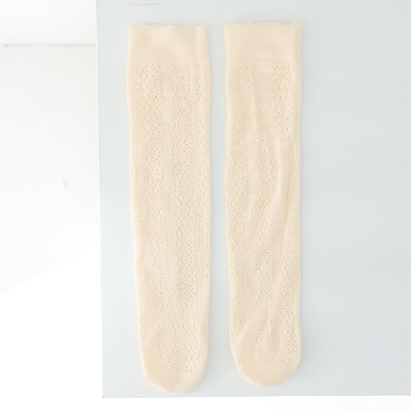 Neue freundlicher Knie Hohe Socken Sommer Aushöhlen Mädchen freundlicher Dünne Prinzessin Socken Baumwolle Gittergewebe Socke Mädchen Atmungs Lange socken: Haut