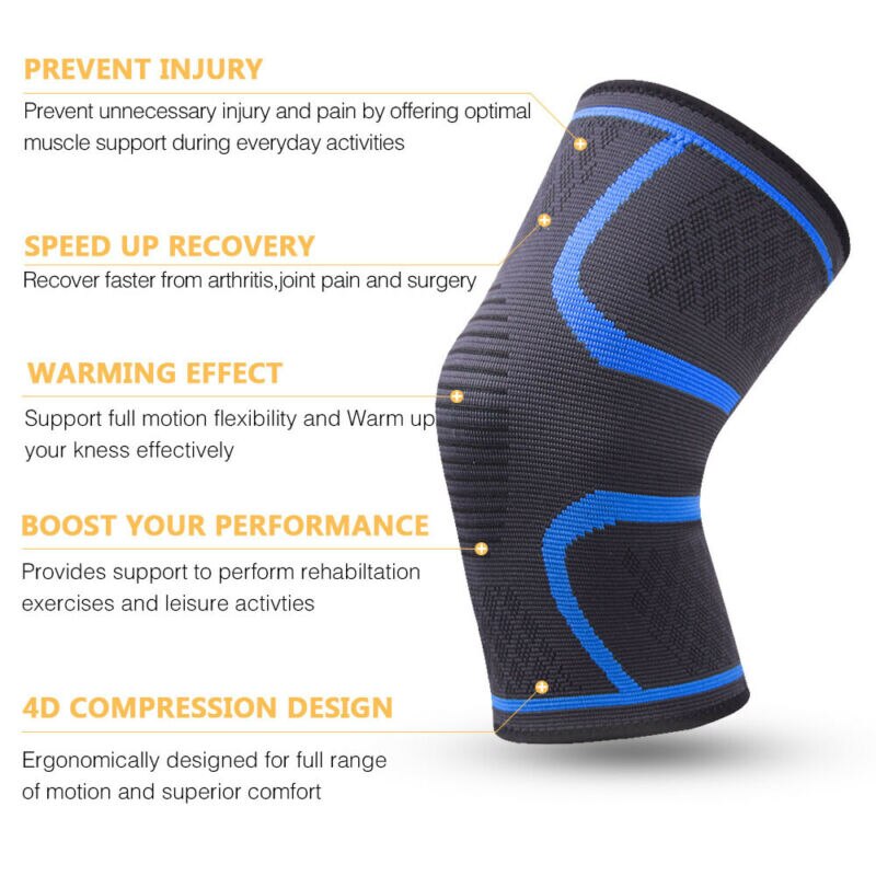 Sport Kompression Knie Brace Unterstützung Pad Schutz Arthritis Schmerzen Gym Protector Gestrickte Nylon Sport Kneepads Einzigen