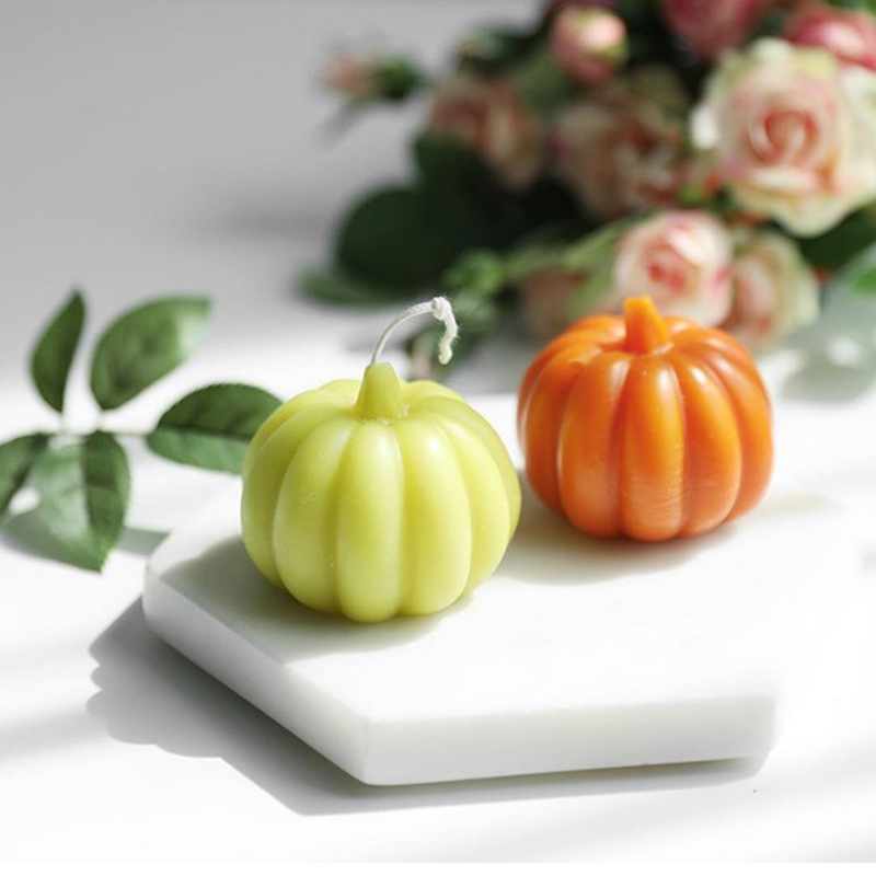 Mini Pumpkin Shape Candle Silicone Mold DIY Aroma Plaster Crafts Mould For Home Decoration Small Candle Resin Soap Molds