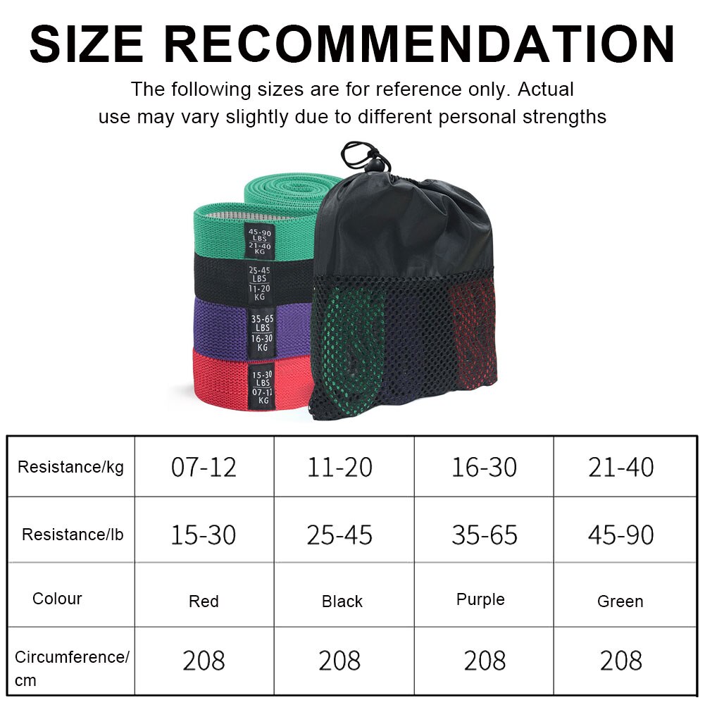 Fitness Lange Weerstand Bands Stof Set Oefening Workout Elastiekjes Voor Pull Up Vrouw Assist 4 Niveaus Workout Bands