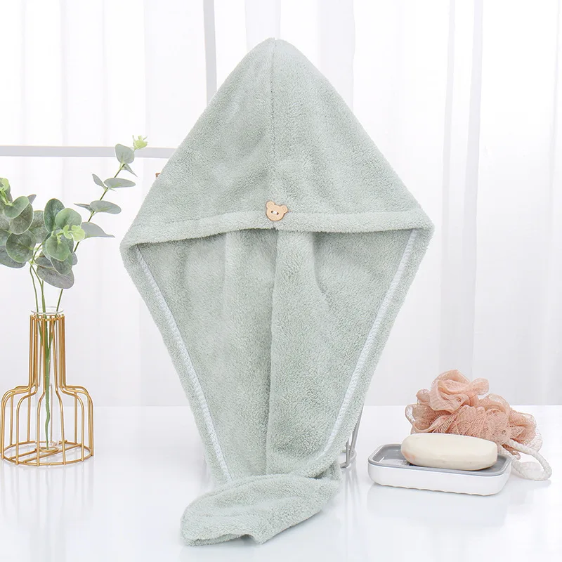 Magic sneldrogende microvezel haarhanddoek sneldrogende drogerhanddoek dames wikkelhoofdabsorptie waterbadhoed: green