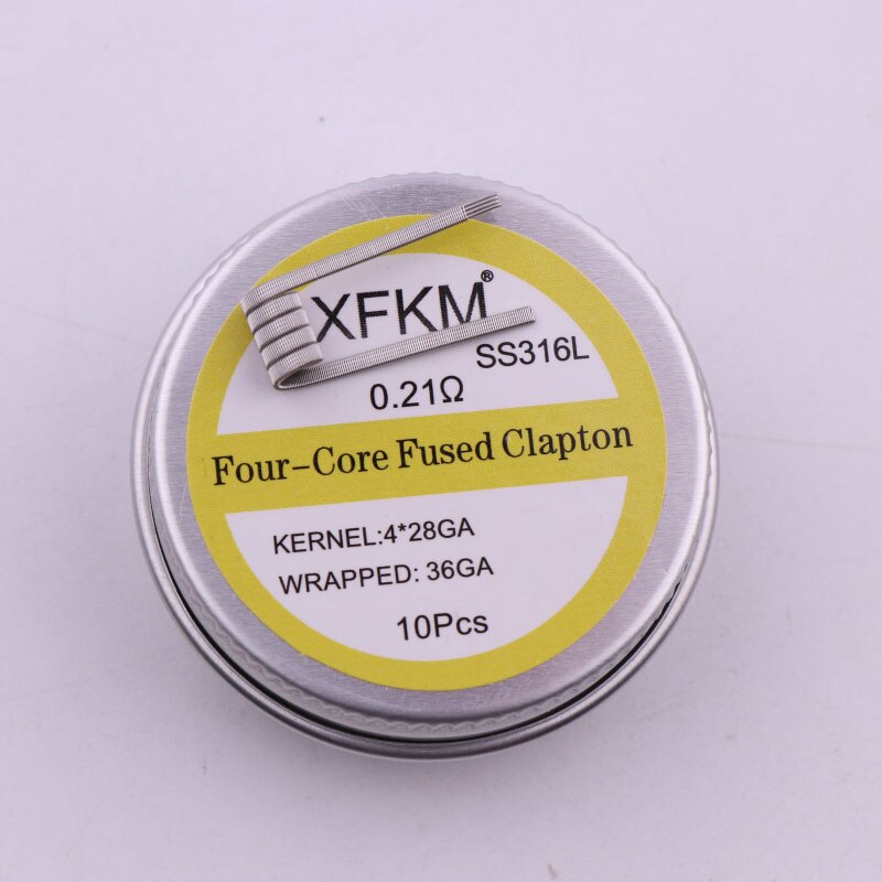 XFKM 10 pz/lotto Premade NI80 SS316L A1 Alien Fuso Clapton Prebuilt Bobina Nichelcromo Prebuilt Filo di Resistenza Al Calore Vape: 4-28-316-10